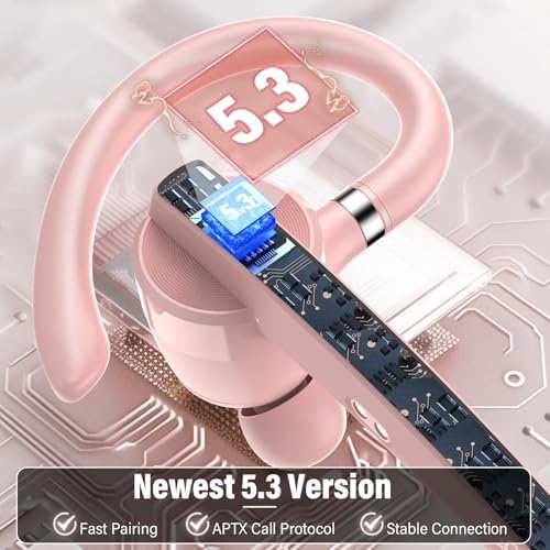 Bluetooth Headset, 90Hrs Bluetooth 5.3 Earpiece, APTX HD Audio, Mute Button - Image 6