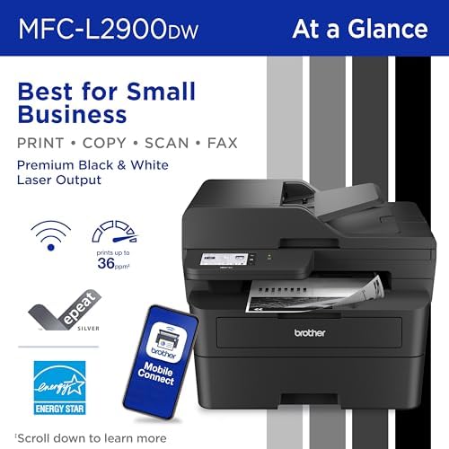 Brother MFC-L2900DW Wireless Compact Monochrome All-in-One Laser Printer with Duplex Copy & Scan, Fax, Black & White | Includes Refresh Subscription Trial(1), (Renewed Premium) - Image 2