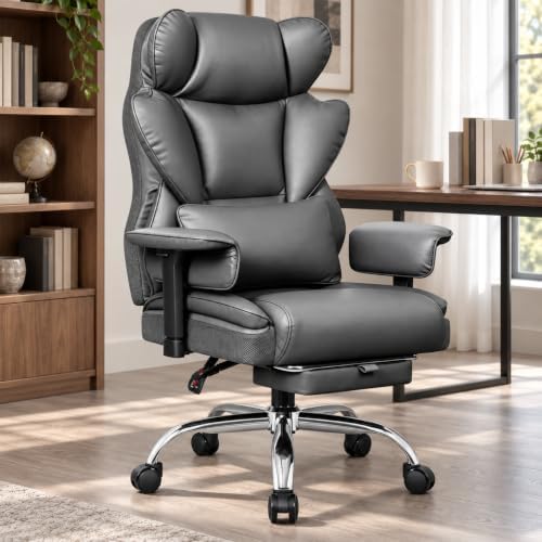 Big and Tall Office Chair 500 lbs, 23.6" Wide Seat,PU Leather by StellaMia