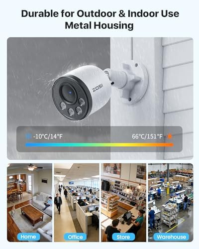 ZOSI 5MP PoE Security Camera System with Audio, 4pcs 4MP Metal Cam, NO HDD - Image 5
