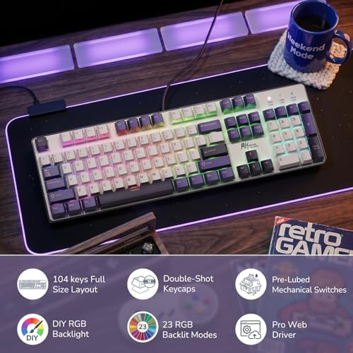 RK ROYAL KLUDGE RK920 Full Size Mechanical Keyboard Wired, RGB Backlit - Image 2