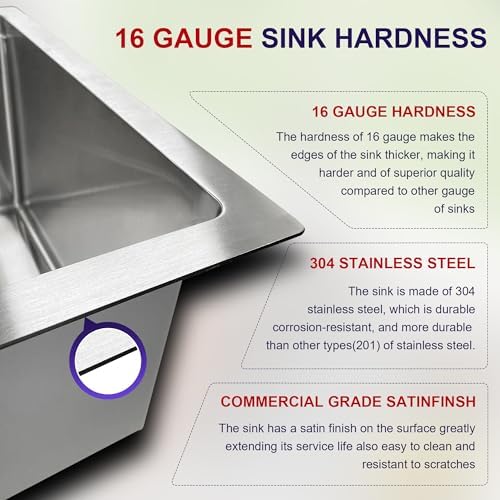27 Inch Undermount Workstation Handmade Single Bowl Kitchen Sink - Image 6