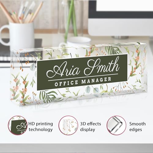 Custom Name Plate for Desk, Acrylic Desk Name Plate Personalized, Employee Appreciation Gifts, Office Desk Accessories for Woman Teacher Nurse, Coworker Gifts for Manager Assistant - Image 2