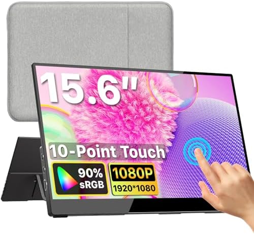 kksmart Portable Monitor for Laptop MacBook Surface PC Xbox PS5, Travel Monitor Second Screen for Laptop, HDMI USB-C VESA Compatible Built-in Speaker, 15.6inches by KKSMART
