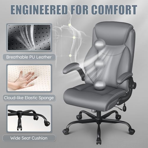 Ergonomic Office Chair,Inflatable Lumbar Support High Back Chair,Gray - Image 4