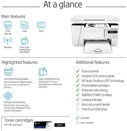 HP LaserJet Pro M26nw Wireless All-in-One Compact Laser Printer, Works with Alexa (T0L50A) - Image 6