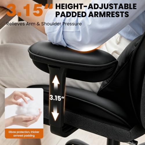Office Chair, Desk Chair with Soft Adjustable Armrests - Image 3