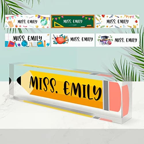 Teacher Office Desk Name Plate Personalized, Custom Name Plates for Desks, Teachers Office Desk Decor, Clear Acrylic Glass Block, Personalized Office Gifts for Teachers Laywers, Appreciation Gifts by SalaGraphics