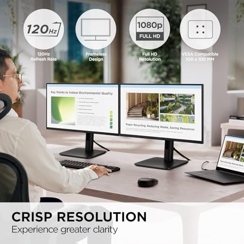 ViewSonic VG2242 22 Inch 1080p Monitor, VA Display with 120Hz for Smooth Home and Office Productivity, Advanced Ergonomics, HDMI, DisplayPort, VGA, and USB Inputs - Image 2
