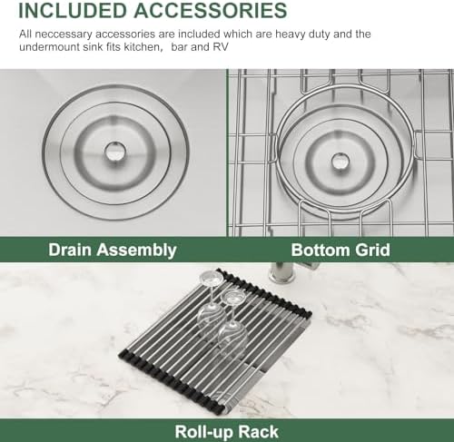 26 Inch Undermount Stainless Steel Kitchen Sink - Image 5