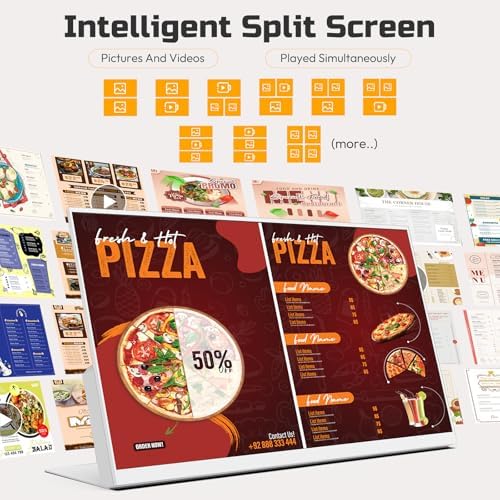 24 Inch Desktop Digital Menu Board, HD Digital Signage Retail Store Monitor, Commercial Display Advertising Screen Android with CMS, Electronic Menu Display for Milk Tea Shop/Restaurant - Image 4