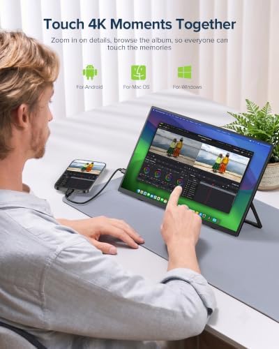 EVICIV Portable Monitor 4K Touchscreen 15.6", 3840 * 2160 UHD, 125% sRGB - Image 5