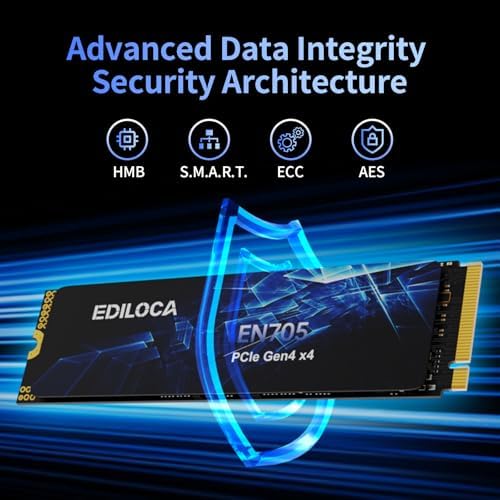 Ediloca 2TB SSD NVMe M.2 2280 PCIe Gen4 x4 Internal Solid State Drive for PS5, Gaming PC and Laptop, Up to 4800MB/s, with Dynamic SLC Cache (EN705) - Image 5