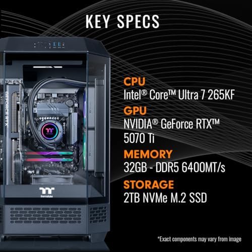 Thermaltake LCGS Reactor u2670T Gaming Desktop (Intel® Core™ Ultra 7 265KF, 32GB 6400MT/s DDR5 RGB Memory, NVIDIA GeForce® RTX 5070 Ti, 2TB NVMe M.2, WiFi, Windows 11) T3BK-B860-57T-LCS - Image 2