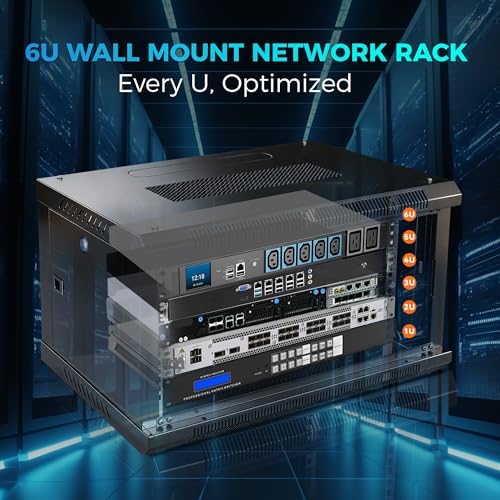 6U Wall Mount Server Rack, 450mm Deep Network Cabinet for Home Lab - Image 6