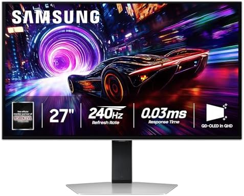 SAMSUNG 27-inch Odyssey QD-OLED G8 (G81SF), 4K, 240Hz, Gaming Monitor, 0.03ms Response Time, DisplayHDR True Black 400, AMD FreeSync™ Premium Pro, Ergonomic Stand, LS27FG810SNXZA, 2025 by Unknown