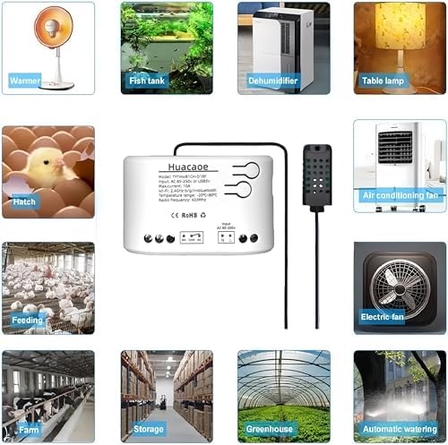 1CH Tuya Intelligent Temperature and Humidity Sensor,AC 85-250V/USB 5V Dry Contact Relay,Dry Contact,Timing Switch,Real-Time Monitoring Intelligent Module,Compatible with Alexa Google - Image 6