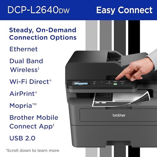 Brother DCP-L2640DW Wireless Compact Monochrome Multi-Function Printer, Copy, Scan, Duplex, Mobile Printing - Image 6