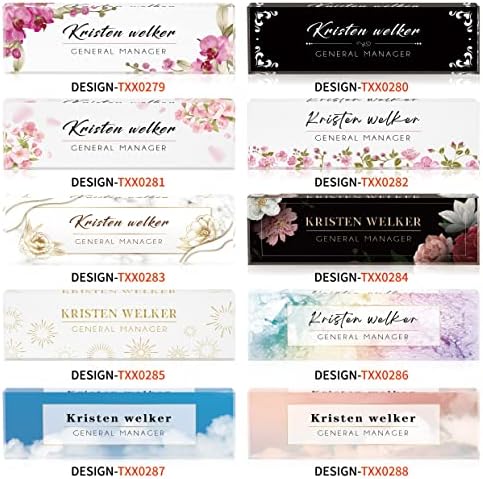 Desk Name Plate Personalized, Custom Name Plates for Desks, Office Desk Decor, Flowers Style Clear Acrylic Glass Block, Personalized Office Gifts for Women Men Boss Teachers Coworker Appreciation Gift - Image 6