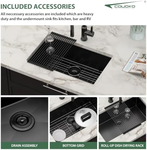 28 Inch Matte Black Undermount Kitchen Sink - Image 5