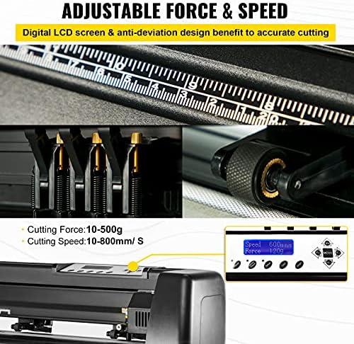 VEVOR Vinyl Cutter Plotter Machine, 53" Signmaster Software Sign Making Machine, 1350mm Paper Feed Vinyl Cutter Plotter with Stand (53" 1350mm) - Image 4