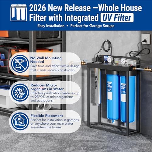 WF3-03 3-Stage Free-Standing Whole House Water Filtration System, UV Filter Included, Reduces Heavy Metals (Lead, Mercury, Arsenic, Cadimum, Chromium), PFAS, Chlorine, Sediment, Odor, and VOC’s - Image 2