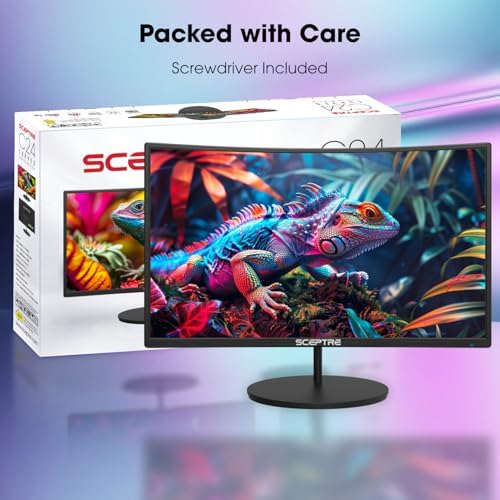 New! Sceptre Curved 24-inch Gaming Monitor 100Hz 1080p R1500 98% sRGB HDMI x2 VGA Build-in Speakers, VESA Wall Mount Machine Black 2026 (C248W-1920RN Series) - Image 3