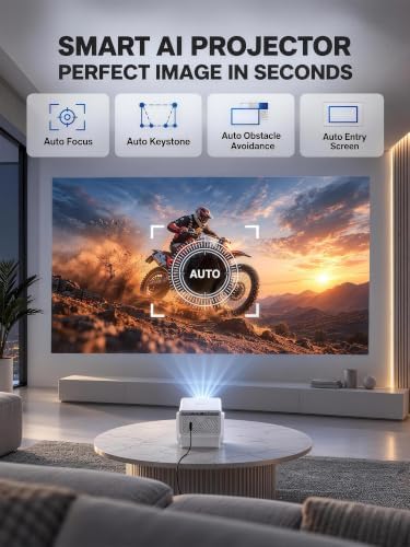 4100ANSI 4K Smart Projector with WiFi and Bluetooth, Auto Focus - Image 6