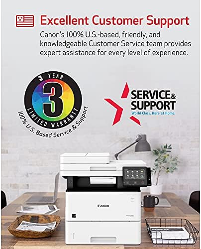 Canon imageCLASS D1650 - Monochrome Duplex Wireless Laser Printer, All-in-One With Scanner, Copier, Fax, Automatic Document Feeder, 3 Year Limited Warranty, 45 PPM, White - Image 6