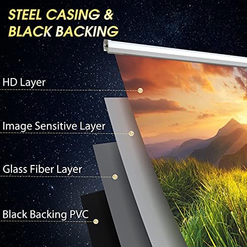 110" Motorized Projector Screen - Indoor and Outdoor Movies Screen 110 inch Electric 16:9 Projector Screen W/Remote Control - Image 3
