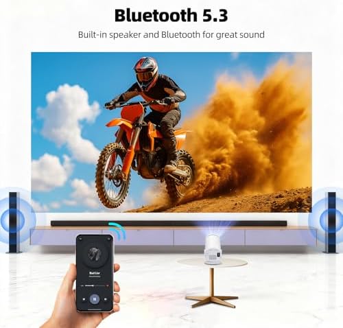 Mini Projector, Portable Projector with Wifi and Bluetooth, Built in Apps - Image 5