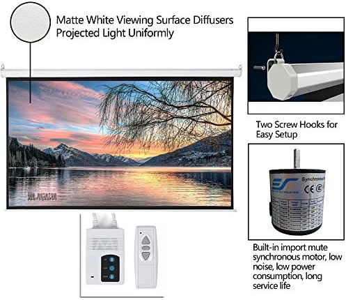 Motorized Projector Screen with Remote Control, No Wrinkles, Without Dents, HD Screen, for Home Theater Office Classroom TV Usage (92inch 16:9) - Image 4