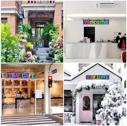 P10 Programmable Scrolling Led Sign Outdoor Signs For Businesse Custom Message Board Digita Display Advertising Screen Bar Word Light Wifi Control High Brightness Neon Sign 39"X8" - Image 2