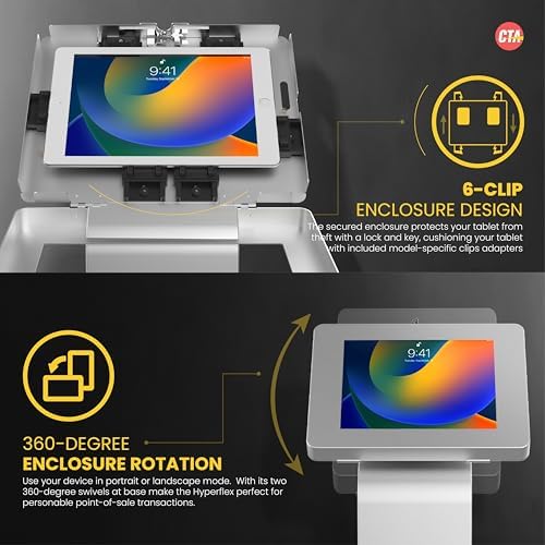 Premium Kiosk Floor Stand – CTA Locking Support Base Kiosk for iPad 11 (A16) - Pro 11-inch M4 - Air 11-inch M3- iPad 10th Gen - Galaxy Tab & More Tablets - Silver - (PAD-PARAFS) - Image 5