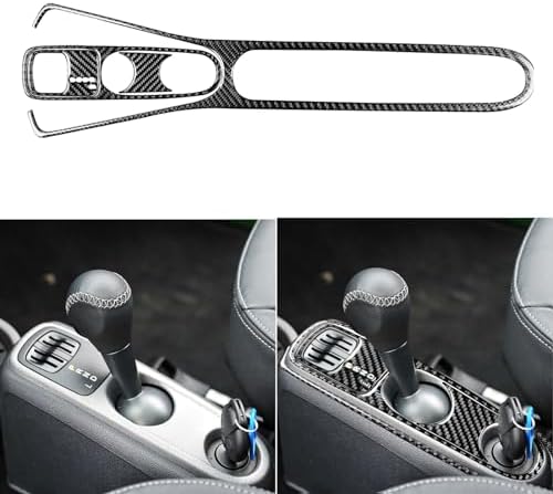 Real Black Carbon Fiber Car Center Console Shift Transmission Control Panel Trim Sticker Set Compatible with Benz Smart Fortwo 2011 2012 2013 2014 2015 Auto Interior Accessories 4pcs-Type B - Image 2