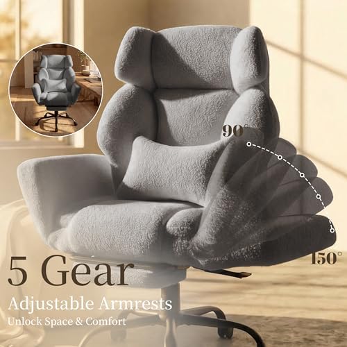Big and Tall Office Chair with Flip Arms, Extra Wide Seat for Pets Sitting - Image 4