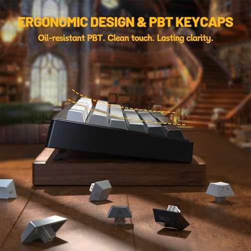 ZIYOU LANG M87V2 Wireless Gaming Keyboard, 80% TKL 87-Key Low Profile, Moon - Image 7