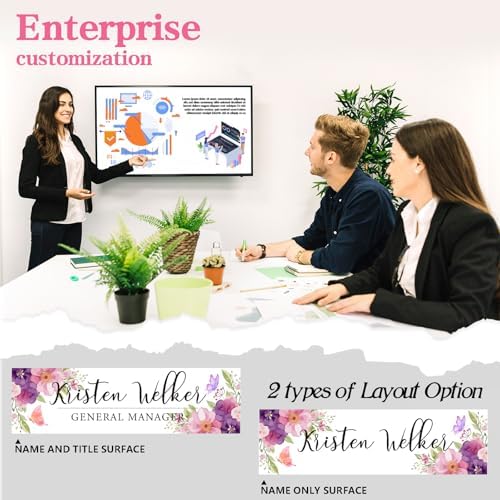 Custom Office Name Plate for Desk - Desk Name Plate Personalized Gifts for Coworkers, Boss, Employees, Teacher, Nurse - Office Desk Decor for Women Men - Employee Appreciation Gifts (Pink/Purple) - Image 4