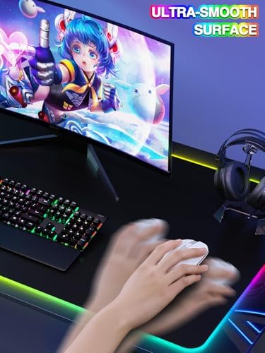 Mouse Pad with 15W Magnetic Wireless Charging, RGB Mousepad for Desk Mat, XXL Desk Pad with 11 Colors 5 Modes, Home Office Keyboard Pad Waterproof Non-Slip for PC Gaming - Image 5