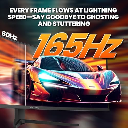 CRUA 49" DQHD 165Hz Ultrawide Curved Gaming Monitor, 1500R, FreeSync, Black - Image 5