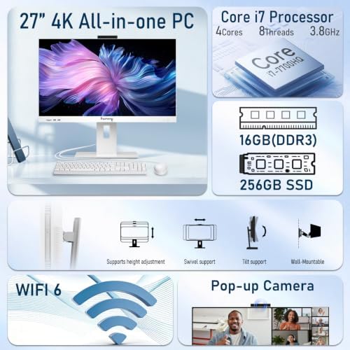 suevery 27" Touchscreen All-in-One Desktop Computer Core I7 4K - Image 2