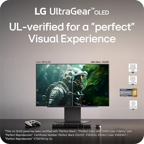 LG 27GX700A-B 27-inch Ultragear QHD (2560 x 1440) OLED Gaming Monitor, 280Hz, 0.03ms, NVIDIA G-Sync, AMD FreeSync Premium Pro, VESA DisplayHDR TrueBlack500, with up to DCI-P3 99.5%, HDMI 2.1, Black - Image 4