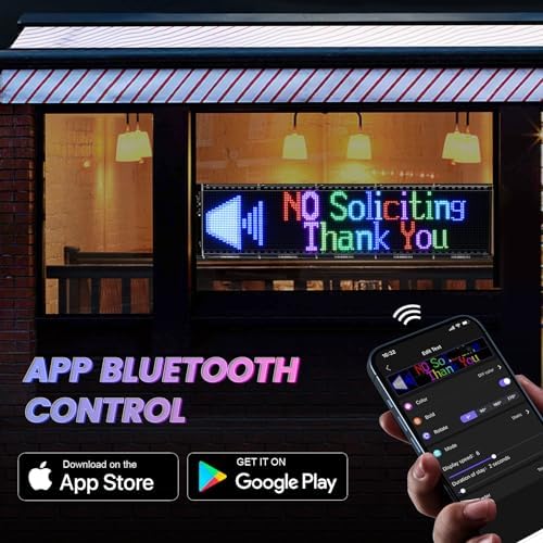 RAYHOME Dual Row P5 Huge Bright Advertising Programmable LED Sign, 31''x8'' Flexible Digital Scrolling Light Sign Custom Text Message Pattern LED Display for Store Car Hotel. - Image 7