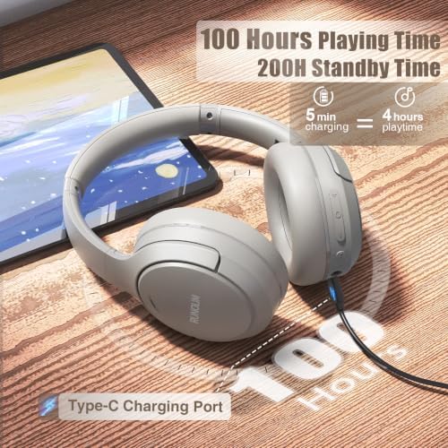 RUNOLIM Active Noise Cancelling Headphones, Wireless Bluetooth Over Ear - Image 4