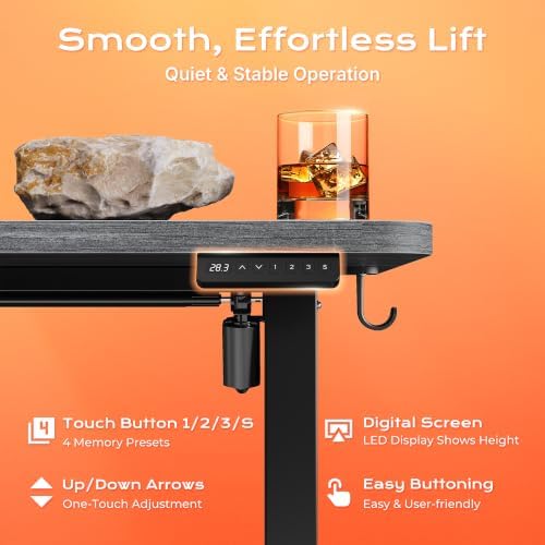 Huuger 63 X 24 Inch Electric Standing Desk with Power Outlets - Image 7