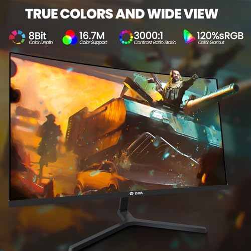 CRUA 24" FHD 1080P 180Hz Curved Gaming Monitor, 2800R, AMD FreeSync, Black - Image 4