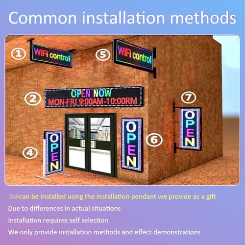 P10 Programmable Led Sign Display Digital Open Sign Custom Banner Outdoor Signs For Businesses Advertising Message Board Word Light Wifi Control High Brightness Neon 115"X14" - Image 4