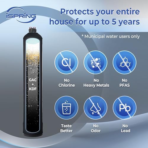 iSpring Whole House Water Filter System, Reduces Chlorine, Chloramine, Lead, Water Filter Lasts up to 5 Years, Model: WF1054 - Image 2