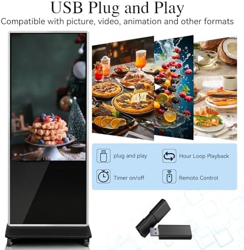 55" Touch Digital Signage Display Kiosk Indoor Floor Standing Advertising - Image 4