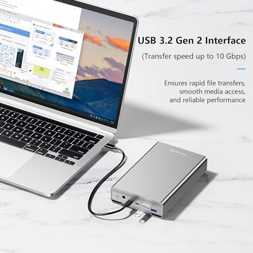 GX100 18TB USB 3.2 Gen 2 (10Gbpps) External Hard Drive with USB Hub for Windows or MacOS Desktop PC/Laptop - 2 Year Warranty - Image 4